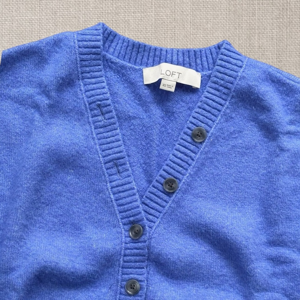 LOFT Periwinkle Henley Button Sweater